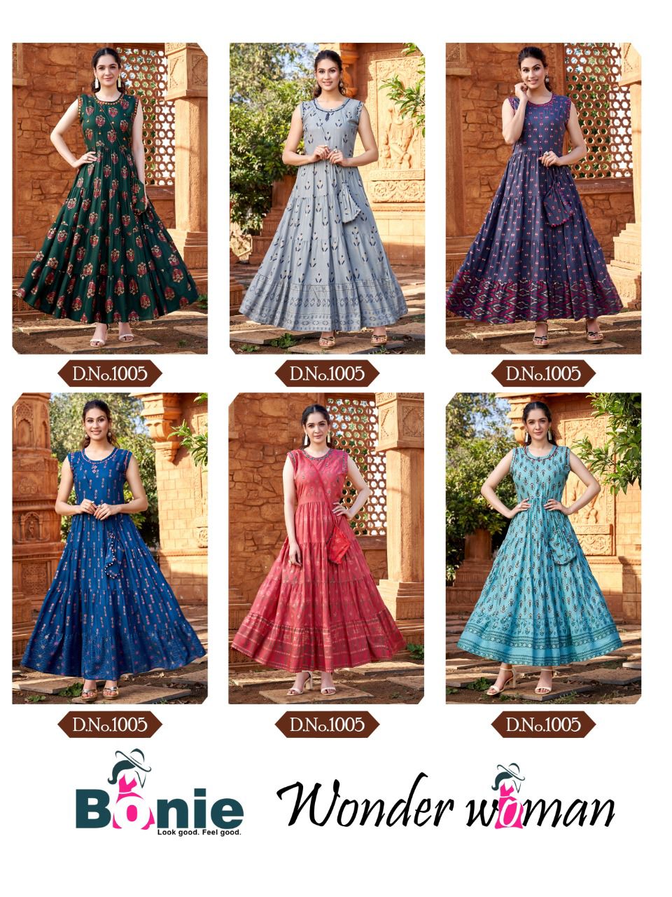 Bonie Wonder Woman New Designer Ethnic Wear Rayon Long Anarkali Kurti Collection